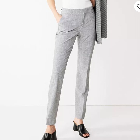 NWT Nine West Barely Bootcut Mid Rise Heathered Grey Trouser Size 12 - Picture 1 of 9